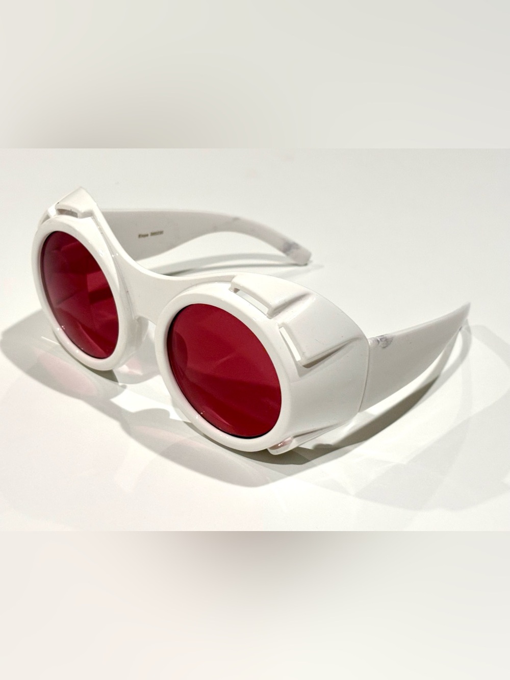 Party City ‘Willy Wonka’ White Frame Sunglasses with Red Lenses